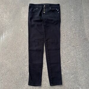 Tripp Nyc Black Skull Button Fly Alternative Skinny Tapered Women's Jeans Size 1